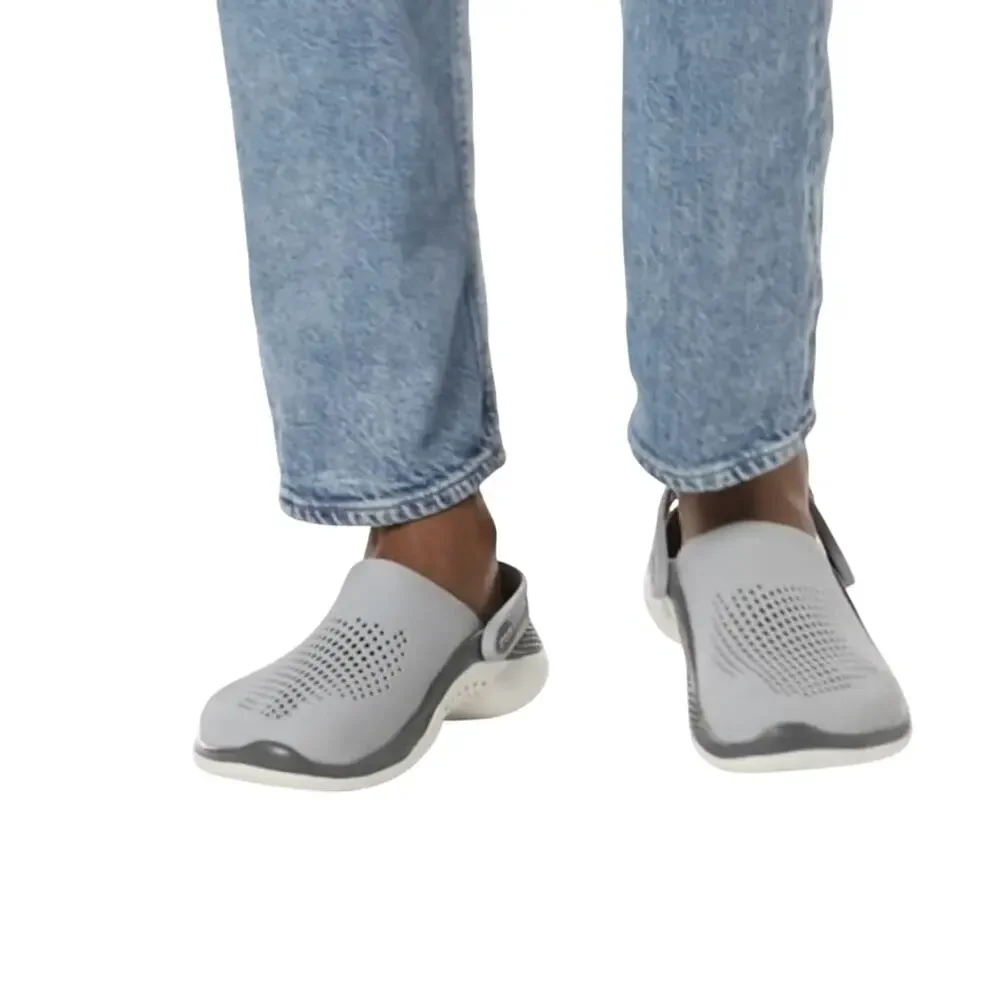 Crocs Unisex Literide 360 Clog Shoes‎ Size Junior 5 Light Grey, Dark Grey accent